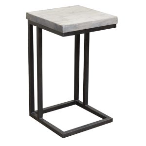 Modern metal and wood side table