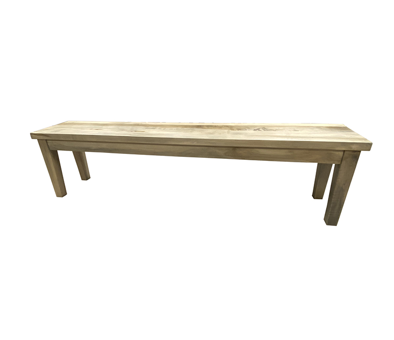 Wooden bench with four legs.