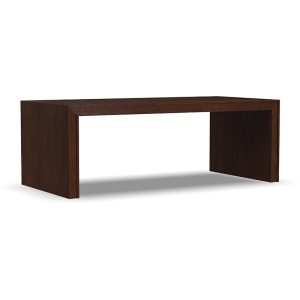 Modern dark wood rectangular coffee table.
