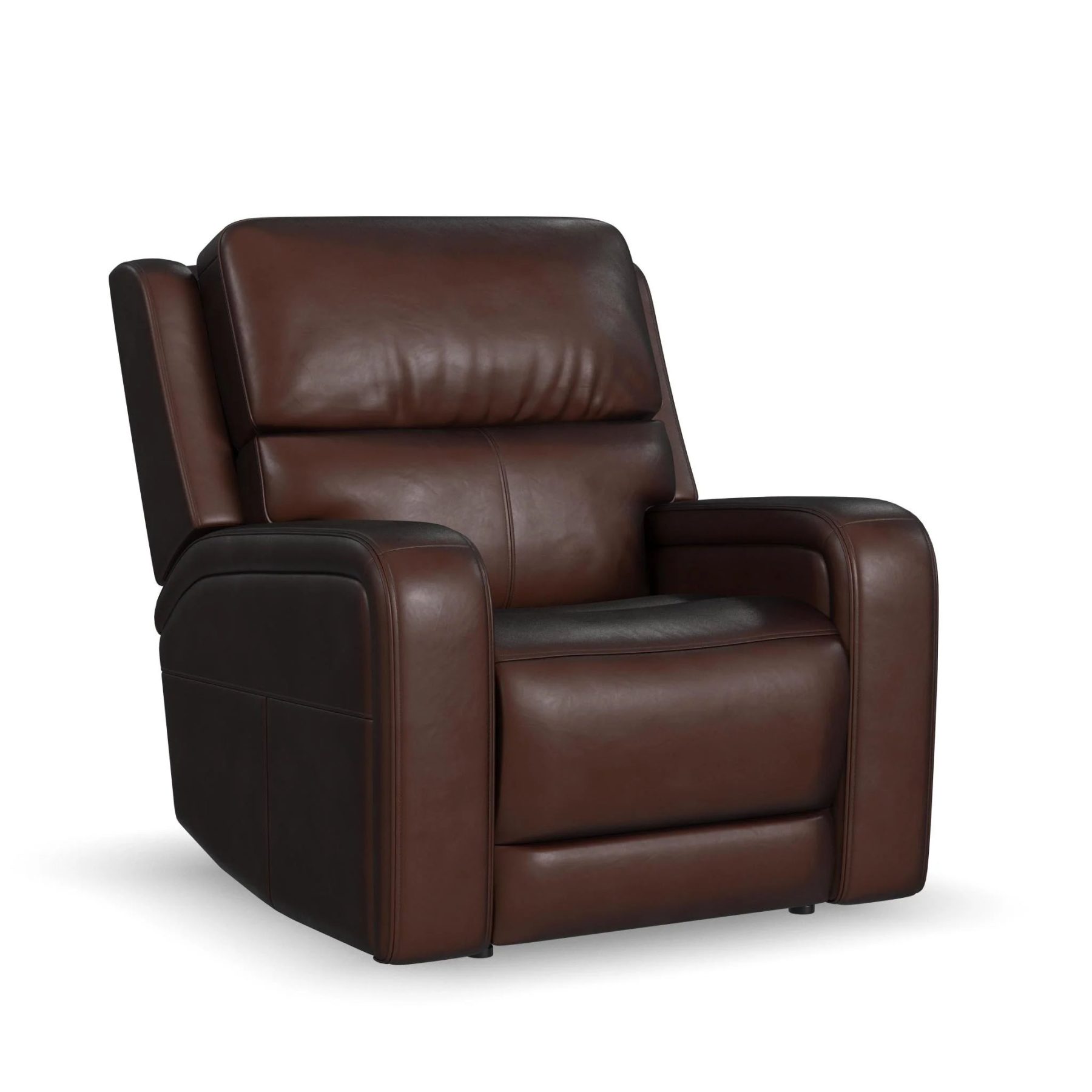 Brown leather recliner chair