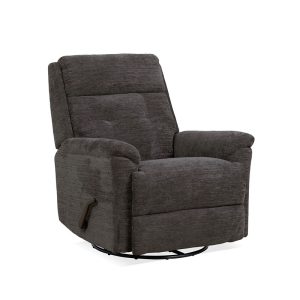 Comfortable gray recliner chair with lever