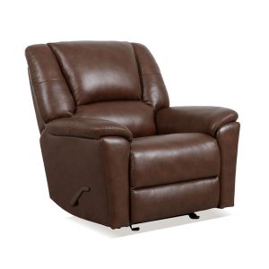 Comfortable brown leather reclining chair