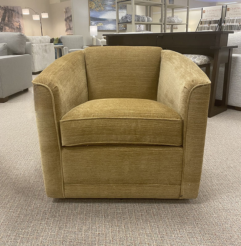 Cozy brown armchair in furniture store showroom.