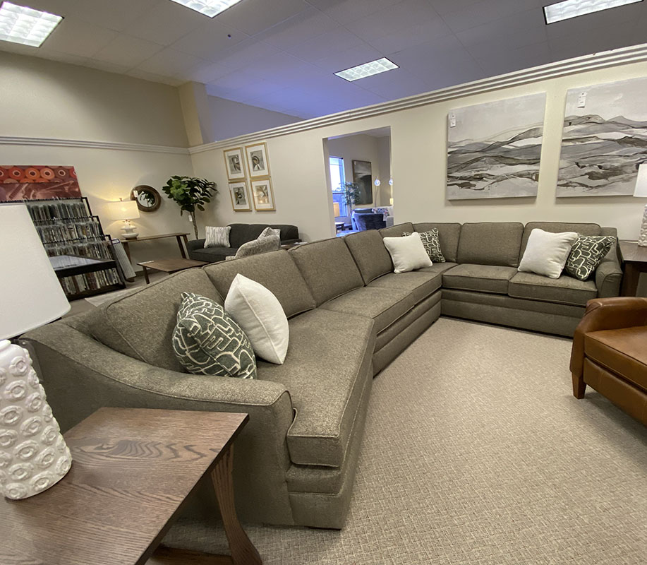Spacious living room with large sectional sofa.