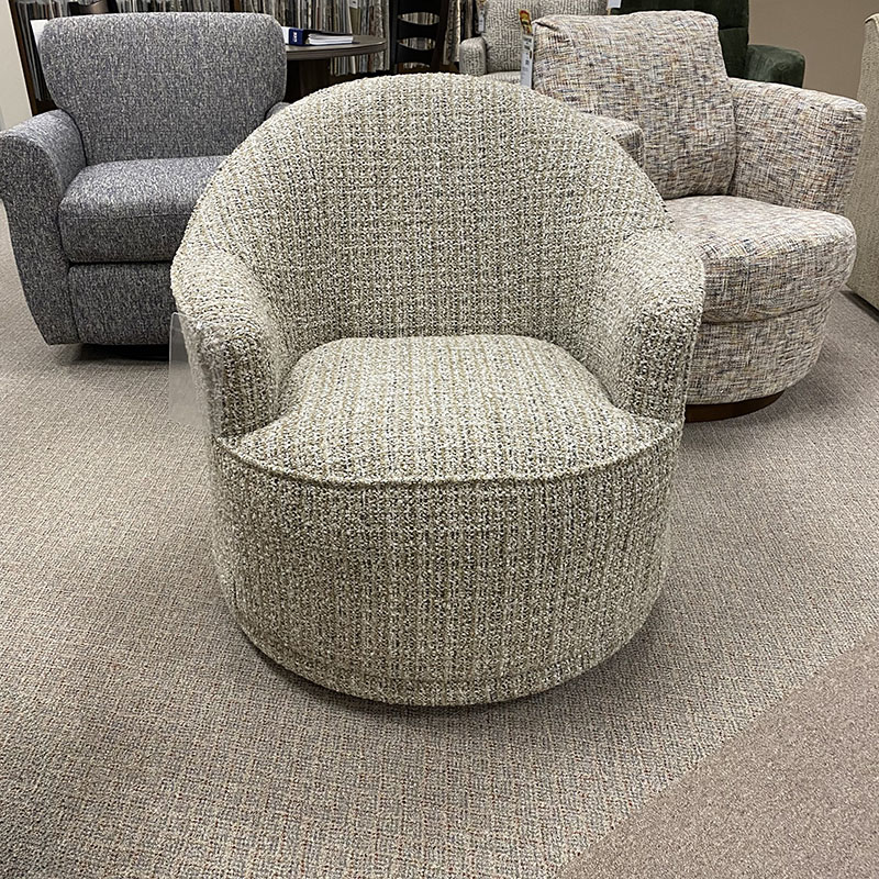 Comfortable swivel armchair in a showroom.