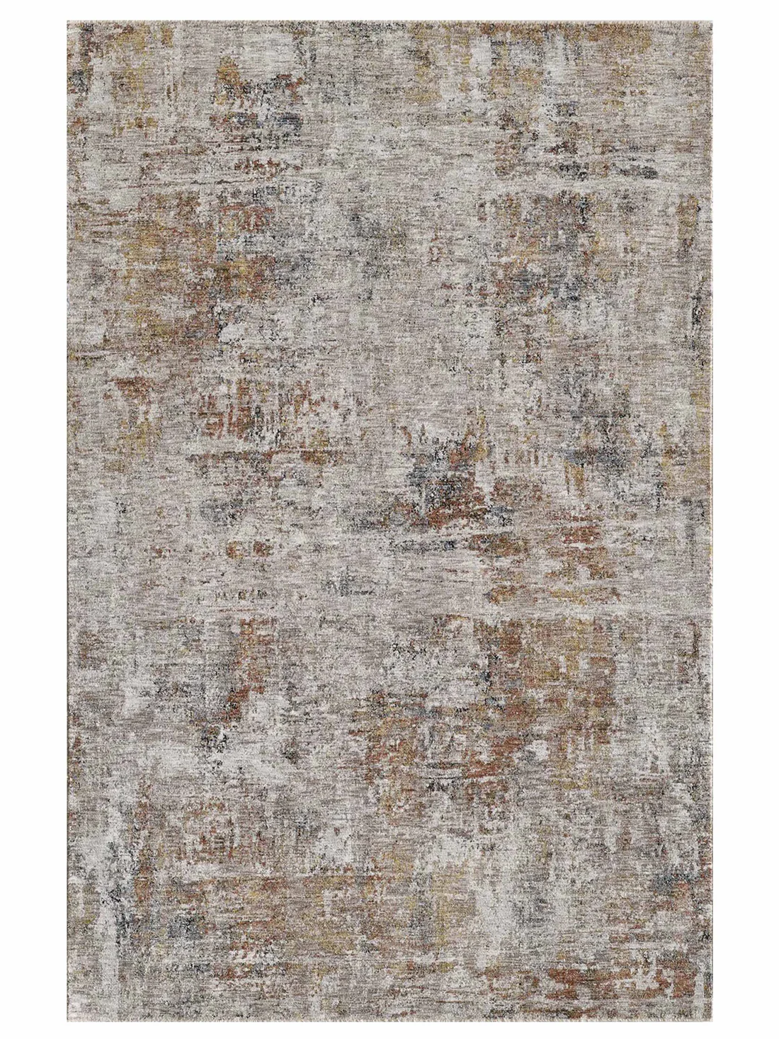 Abstract textured rug with earthy tones.