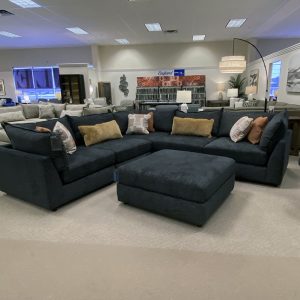 Spacious sectional sofa in furniture store showroom
