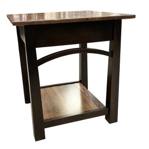 Wooden side table with lower shelf