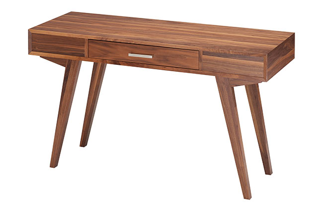 Mid-century modern wooden desk with drawers