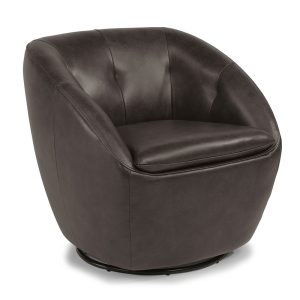 Brown leather swivel chair