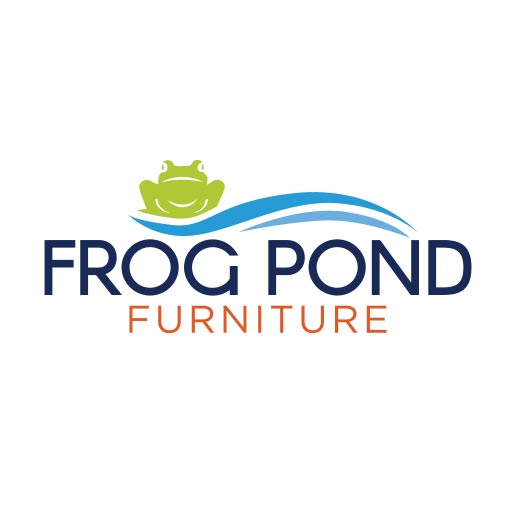 Frog Pond Furniture logo with frog and waves.