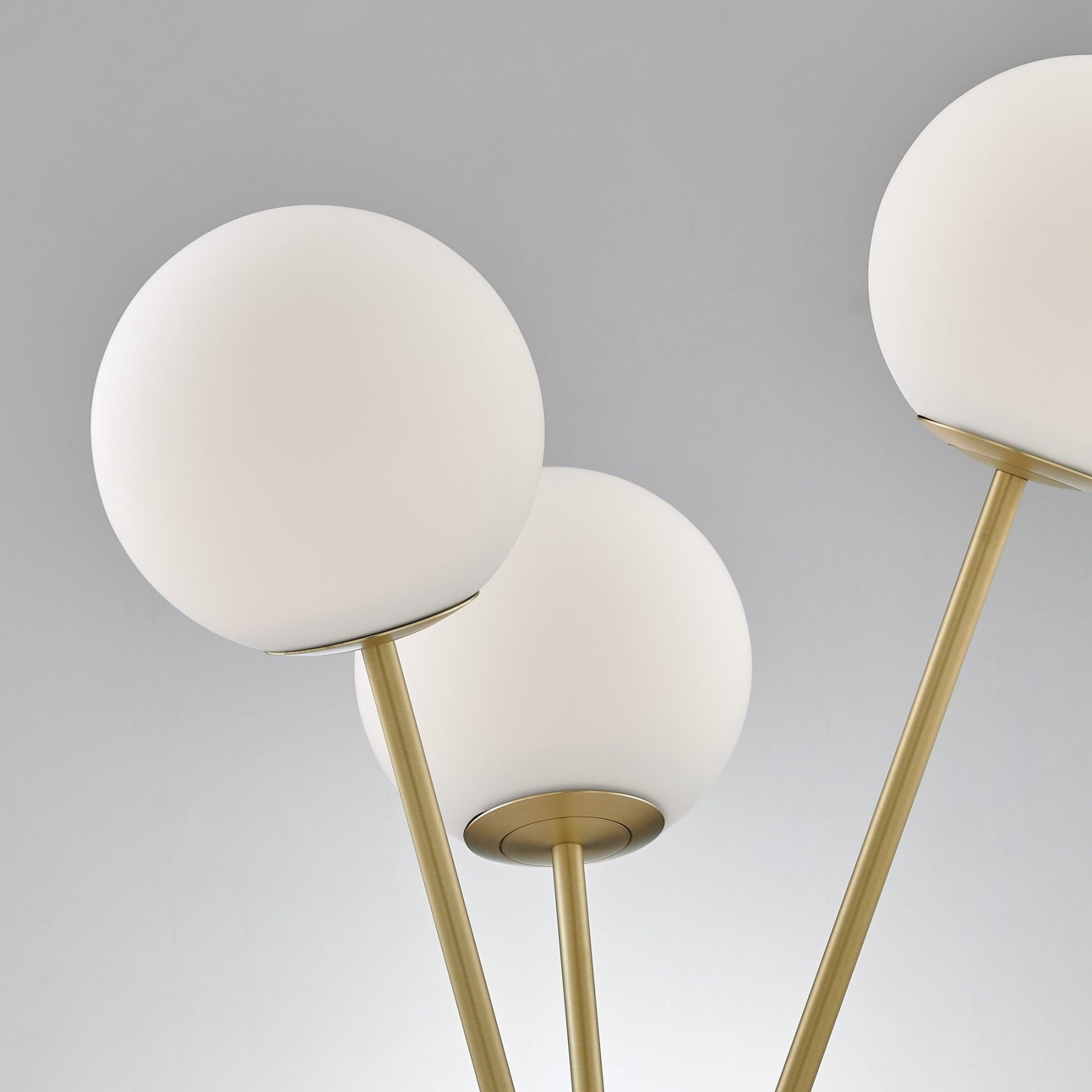 Modern spherical lamps with brass stems