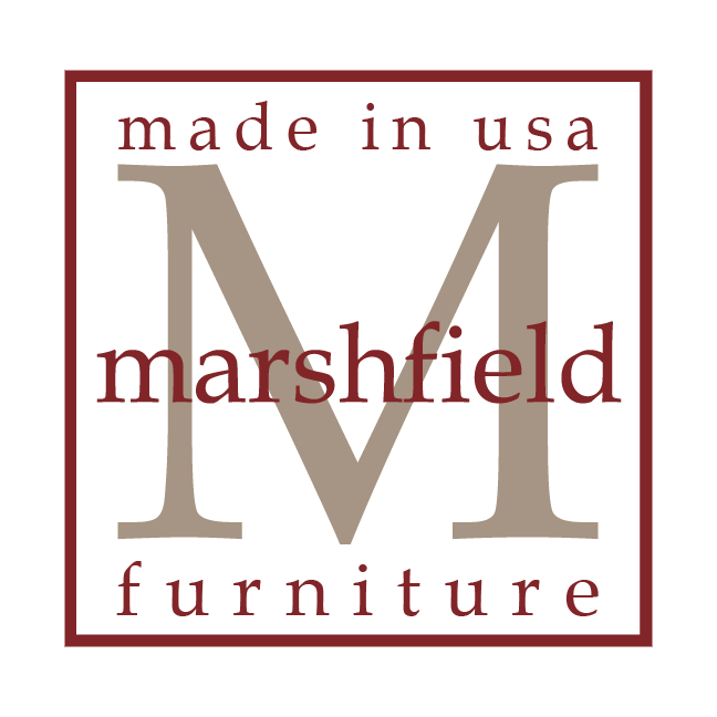 Marshfield Furniture logo, made in USA.