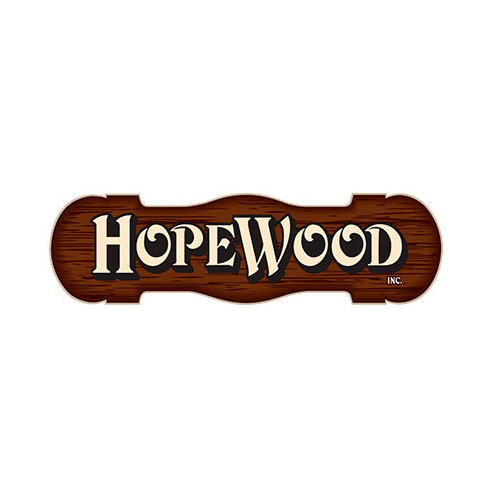Hopewood Inc. logo with wooden background