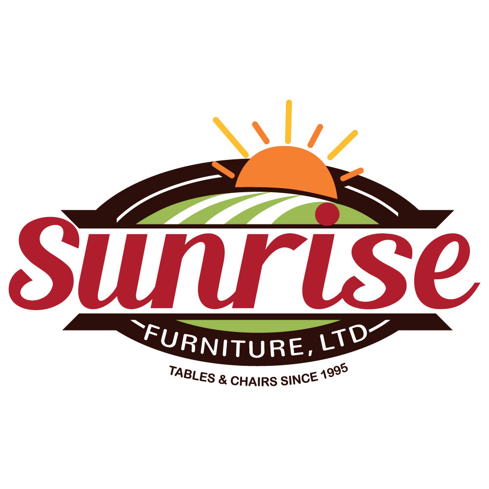 Sunrise Furniture logo, tables and chairs since 1995