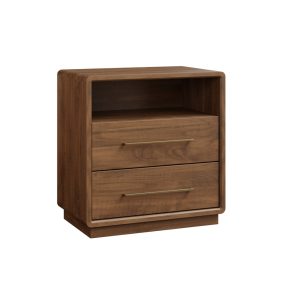 1245699 J Troyer Company Everett Nightstand 2 Drawer Brown Maple S 43747 Coco Light